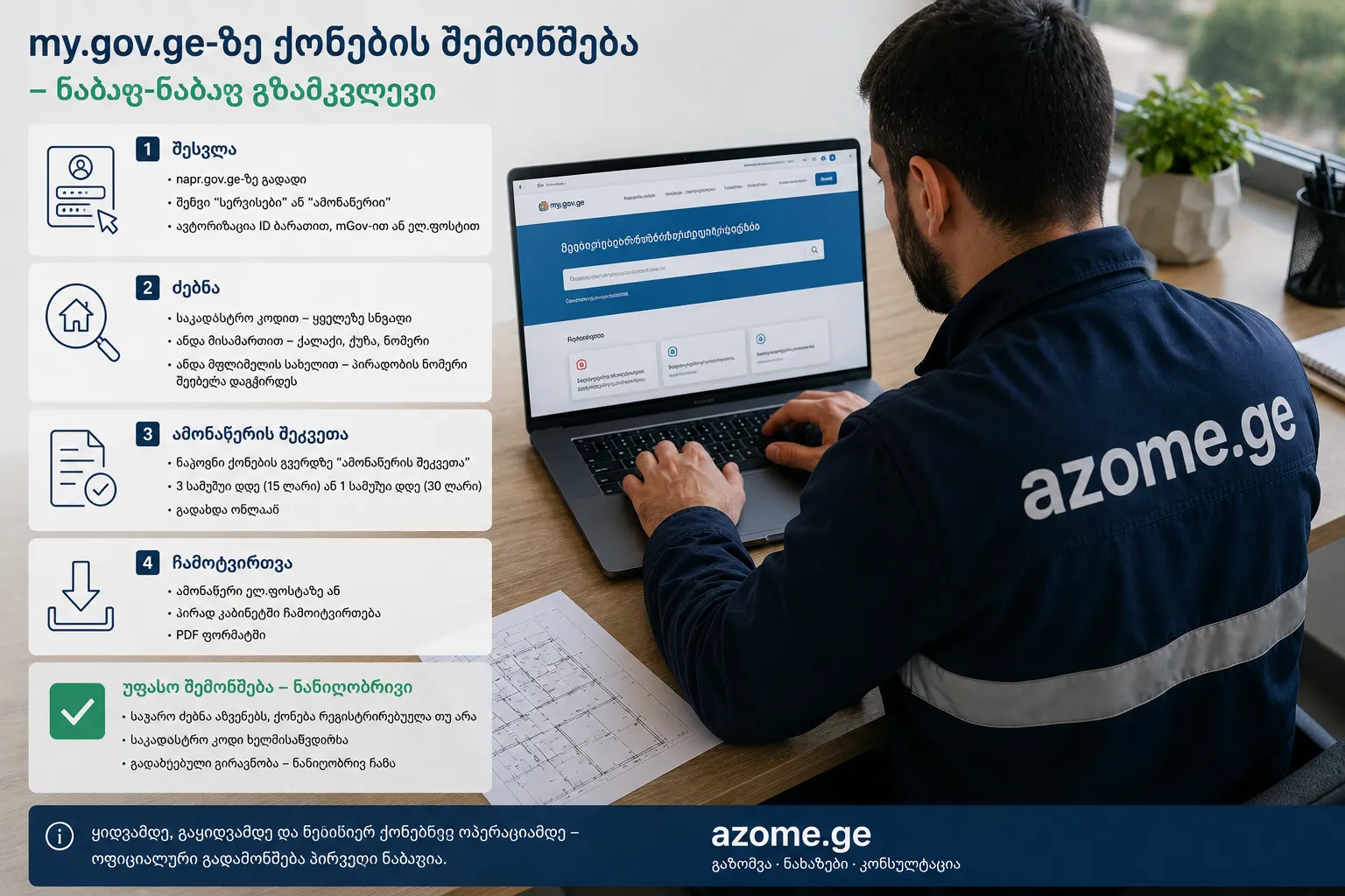 ნაბიჯ-ნაბიჯ გზამკვლევი my.gov.ge-ზე ქონების შესამოწმებლად